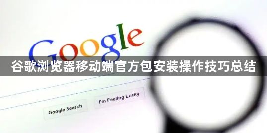 谷歌浏览器移动端官方包安装操作技巧总结1