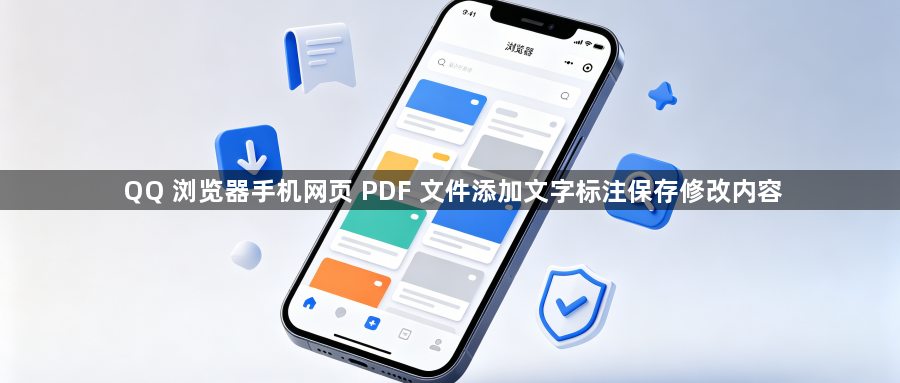 QQ 浏览器手机网页 PDF 文件添加文字标注保存修改内容1
