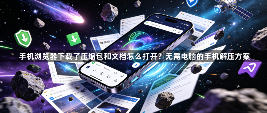 手机浏览器下载了压缩包和文档怎么打开?无需电脑的手机解压方案1