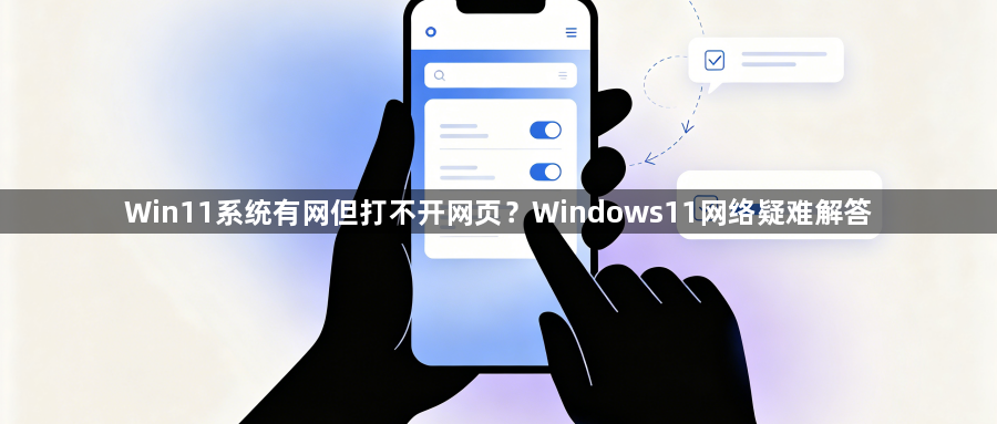 Win11系统有网但打不开网页?Windows11网络疑难解答1